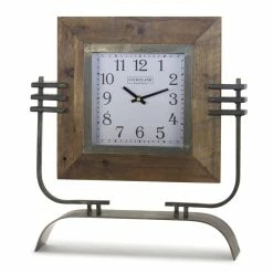 Top 10 🔥 17.5" Iron & Wood Clock on Stand by Melrose 😀
