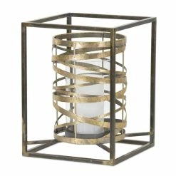 Hot Sale 🔔 13.2" Abstract Metal-Wrapped Candle Holder by Melrose 💯