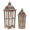Deals ✨ Tan Wooden Lantern Set, 19" & 25.7" by Melrose 👏 -Melrose Shop D237489S 1