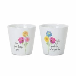 Brand new 💯 4.75" Floral Dolomite Pot Set by Melrose ⭐