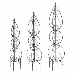 Promo 🛒 Metal Garden Trellis Set, 51", 59" & 66.5" by Melrose 🔔