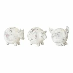 Budget ✔️ 4.5" White Resin Farm Animal Set by Melrose 🛒