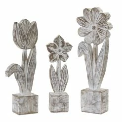 Outlet ⌛ Resin Floral Tabletop Accent Set, 10.5", 12.75" & 14.25" by Melrose 💯