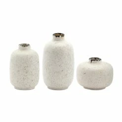 Outlet 🛒 White Speckled Vase Set, 3.5", 5.25" & 6.25" by Melrose 🔥