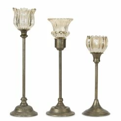 Cheapest 🎉 Light Bronze Candle Holder Set, 18.5", 22.25" & 24" by Melrose 👍