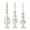 Cheapest 🥰 16.75" White with Gold Swirl Glass Finial Accent Set by Melrose ✔️ -Melrose Shop D254254S 1