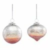 Cheapest 🤩 Red & Silver Glass Ornament Set, 4.5" & 5" by Melrose 🎁 -Melrose Shop D254362S 1