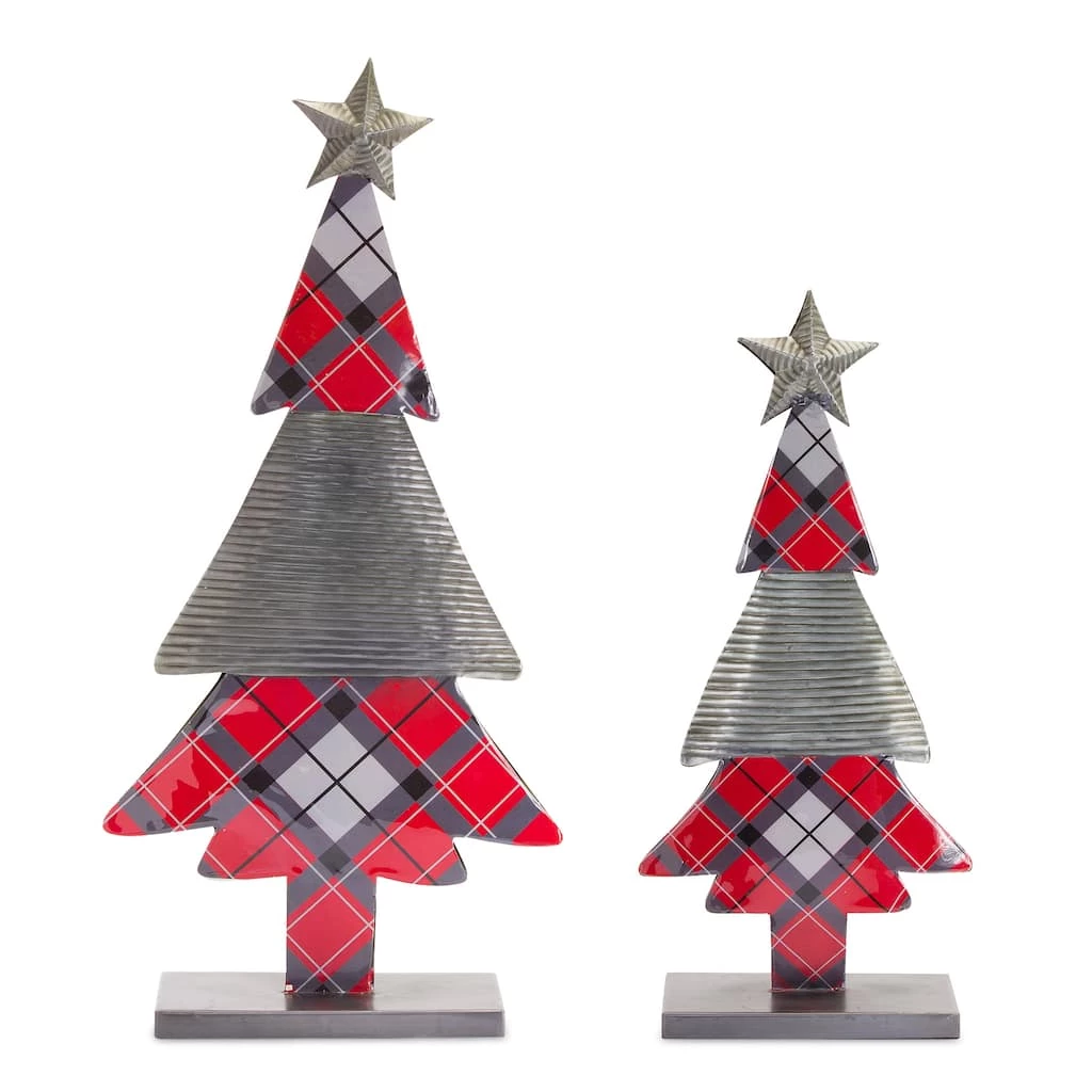 Cheapest π₯ Red Plaid Tabletop Tree Set, 20.5" & 27" by Melrose π 3 Cheapest π₯ Red Plaid Tabletop Tree Set, 20.5" & 27" by Melrose π