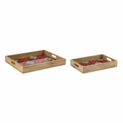 Best reviews of 😍 Wooden Plaid Trays, 2ct. by Melrose 💯