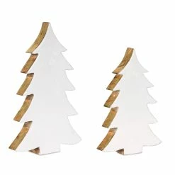 Wholesale ⭐ White Wooden Tree Set, 11" & 14.5" by Melrose 👏