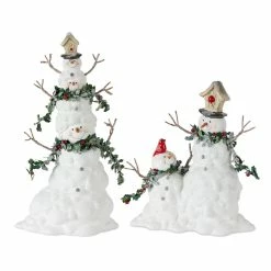 Wholesale 🧨 White Terra Cotta Snowman Set, 9.25" & 12.25" by Melrose 😍