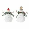 Top 10 ✨ White Terra Cotta Snowman Set, 5.5" & 6.5" by Melrose 💯 -Melrose Shop D254629S 1