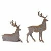 Brand new ✨ Gray & Brown Metal Deer Set, 15" & 22" by Melrose ⭐ -Melrose Shop D254640S 1