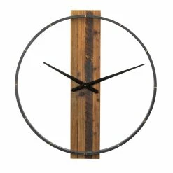 Discount 😉 27.5" Wood & Iron Modern Wall Clock by Melrose 🧨