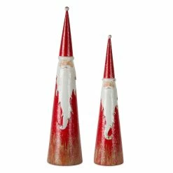 Outlet 👍 Santa Cone Accent Set, 13.25" & 16" by Melrose ⌛