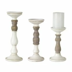 Best deal 😉 White & Natural Candle Holder Set, 8.5", 10.5" & 12.5" by Melrose 😀
