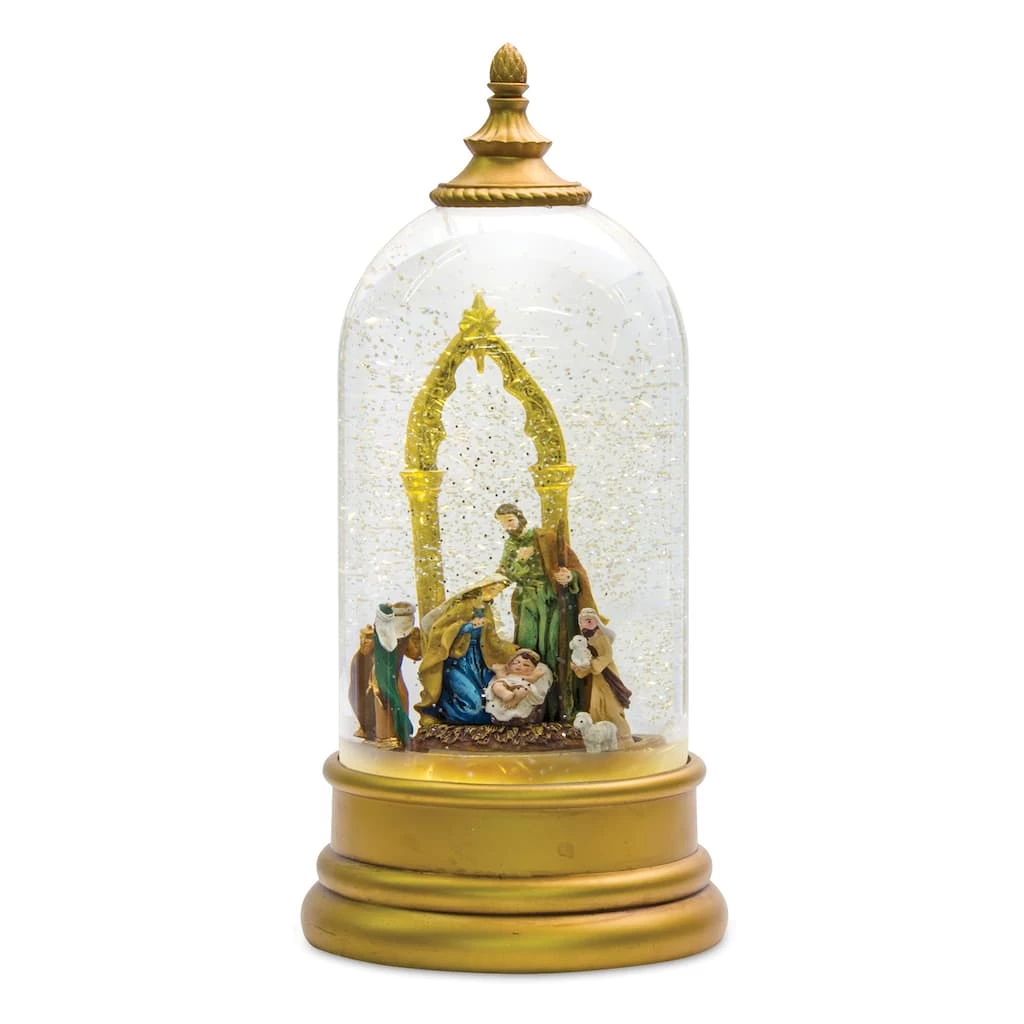 Promo π 10.5" LED Nativity Gold Snow Globe by Melrose π 3 Promo π 10.5" LED Nativity Gold Snow Globe by Melrose π