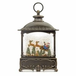 Best deal ⭐ 12" LED Santa & Sleigh Snow Globe Lantern by Melrose 🎉