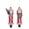 Best deal ✨ 6ct. 8.5" Glass Santa Ornament Set by Melrose 🎁 -Melrose Shop D254944S 1