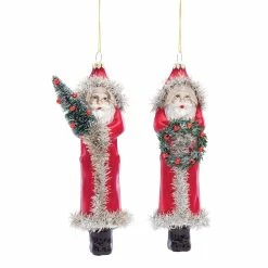 Best deal ✨ 6ct. 8.5" Glass Santa Ornament Set by Melrose 🎁
