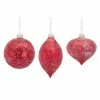 Flash Sale 👏 Textured Red Glass Ornament Set, 4.75" & 6" by Melrose 🎉 -Melrose Shop D255028S 1