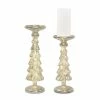 Best deal 🥰 Silver LED Glass Candle Holder Set, 12" & 14" by Melrose 💯 -Melrose Shop D255038S 1