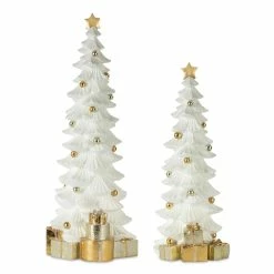 Best Pirce 🧨 White & Gold ❄ Christmas Tree Accents, 17" & 21" by Melrose 😉