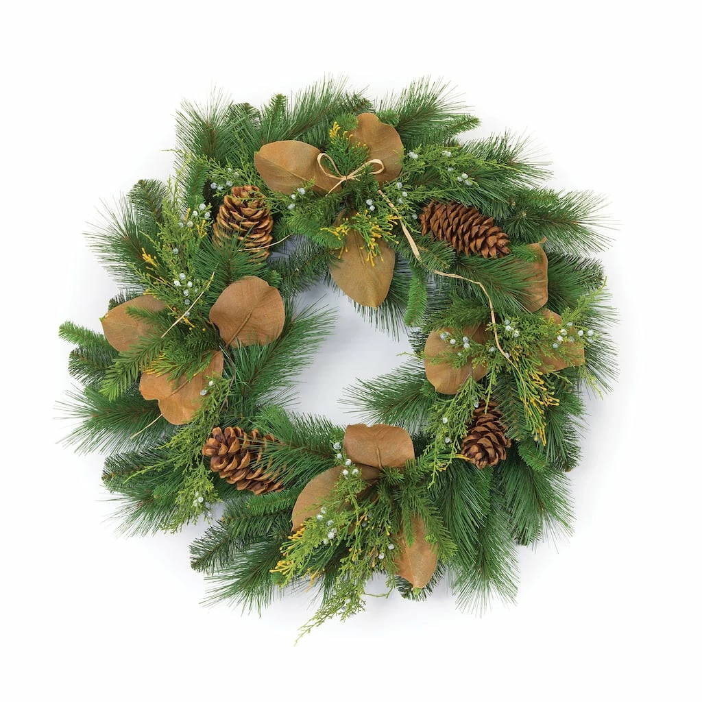 Best Sale π 24" Pine & Magnolia Leaf Wreath by Melrose β¨ 3 Best Sale π 24" Pine & Magnolia Leaf Wreath by Melrose β¨