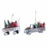 New 😉 Metal Truck & Wagon Ornament Set, 4.75" & 5.5" by Melrose 🛒 -Melrose Shop D255323S 1