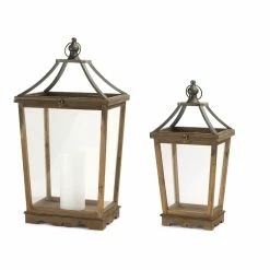 Hot Sale ✨ 24" Wooden Lantern Set, 24" & 30.5" by Melrose 💯