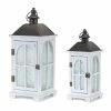 Flash Sale 💯 White Wood & Metal Lantern Set, 14.5" & 19.25" by Melrose 🛒 -Melrose Shop D255552S 1