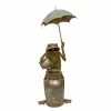Flash Sale 🎁 53.75" Rustic Metal Frog with Umbrella Fountain by Melrose 🥰 -Melrose Shop D645206S 1