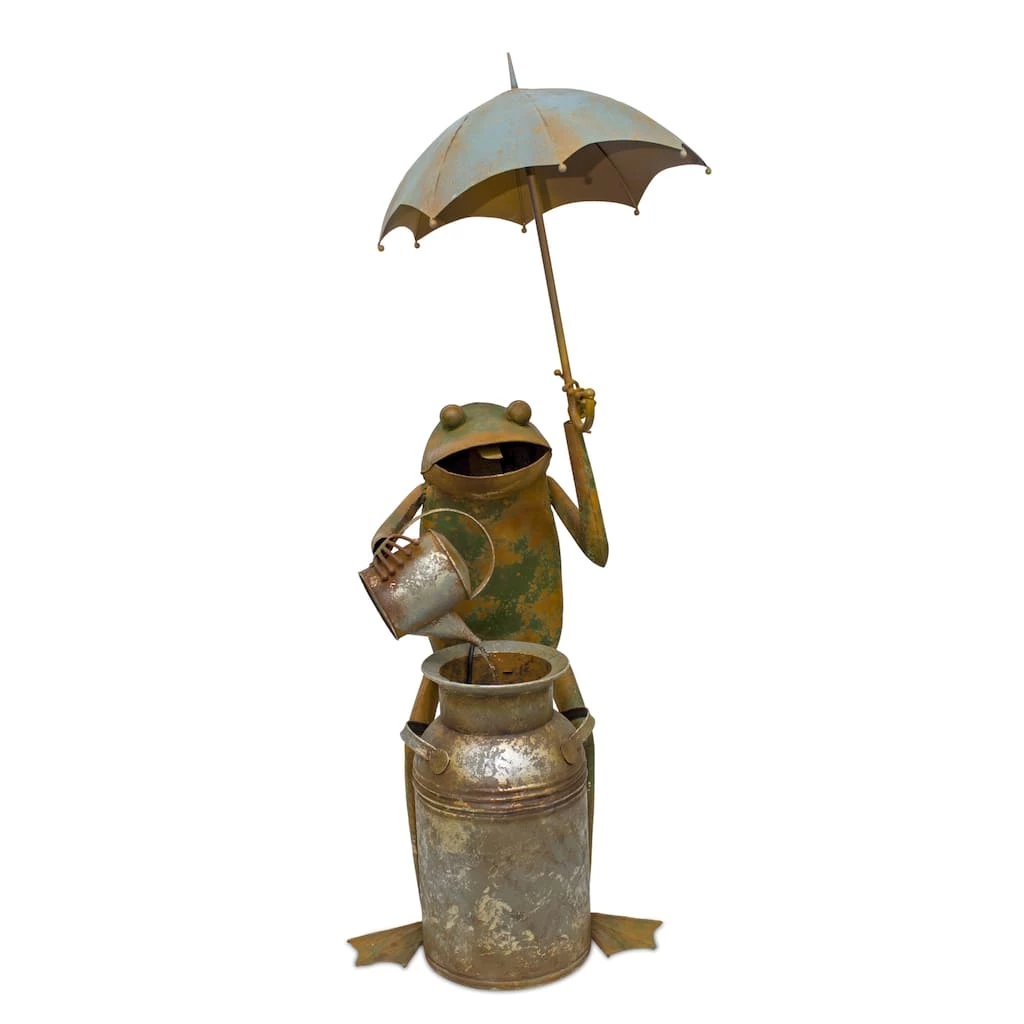 Flash Sale π 53.75" Rustic Metal Frog with Umbrella Fountain by Melrose π₯° 3 Flash Sale π 53.75" Rustic Metal Frog with Umbrella Fountain by Melrose π₯°