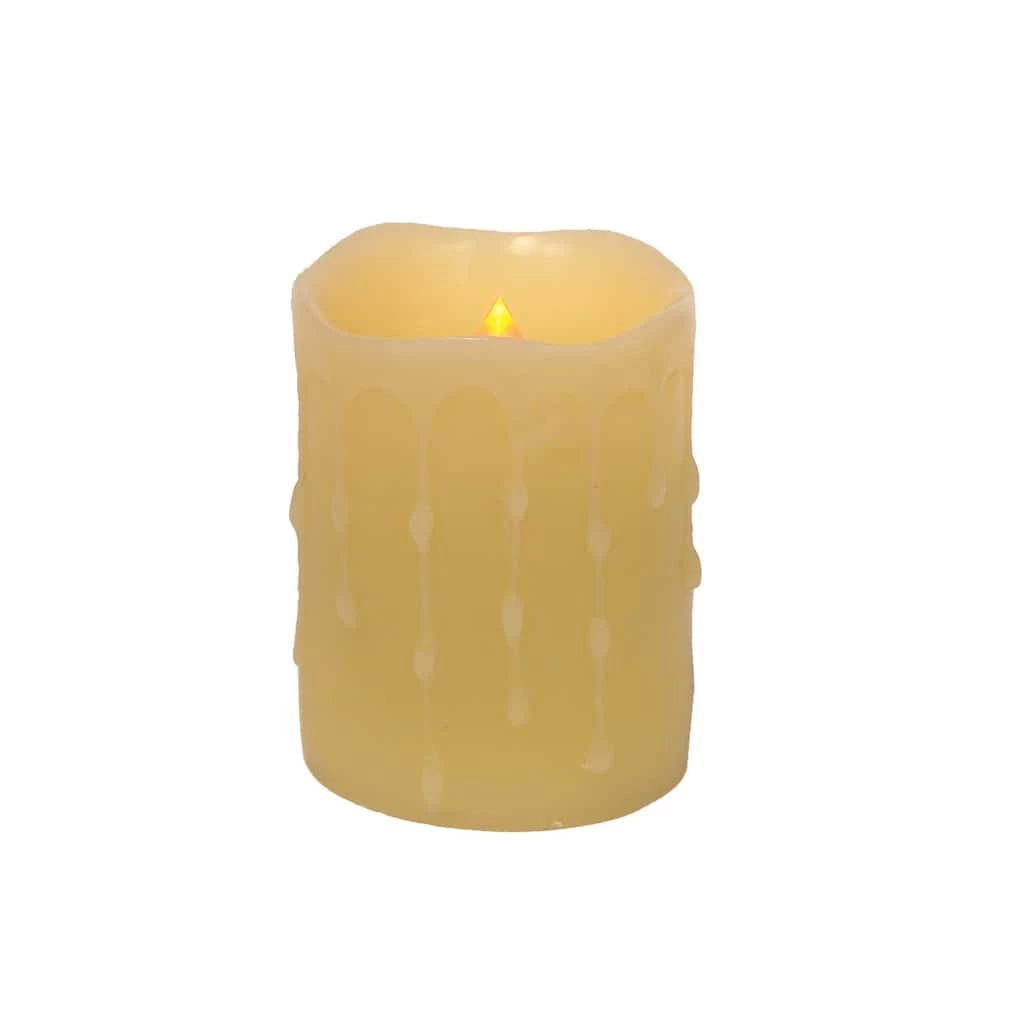 Budget 𧨠3" x 4" LED Wax Dripping Pillar Candle Set by Melrose β€οΈ 3 Budget 𧨠3" x 4" LED Wax Dripping Pillar Candle Set by Melrose β€οΈ