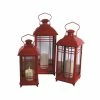 Cheap 🧨 Red Metal Lantern Set, 14", 17" & 20" by Melrose 😀 -Melrose Shop D647244S 1