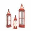 Deals 🤩 Ornate Red Metal Lantern Set, 20", 28" & 37" by Melrose 🎁 -Melrose Shop D647250S 1