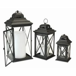 Wholesale 💯 Black Traditional Metal Lantern Set, 11.5", 15.5" & 22" by Melrose 👏