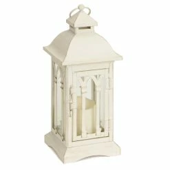 Wholesale 🤩 12.25" Ivory Metal Lantern with LED Candle by Melrose 💯