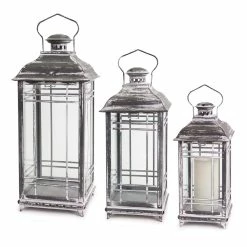 Buy 🔥 Metal & Glass Lantern Set by Melrose 🔔