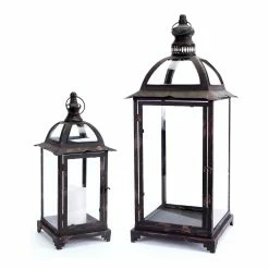 Top 10 ✨ Glass & Metal Candle Lantern Set by Melrose 🎉