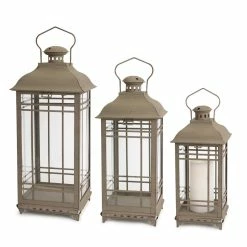 Outlet ⭐ Metal & Glass Candle Lantern Set by Melrose 😀
