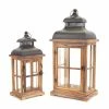 Top 10 😉 Wood & Metal Multi-sized Candle Lantern Set by Melrose ✔️ -Melrose Shop D647261S 1