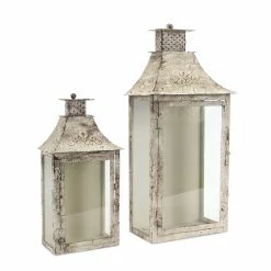 Wholesale ✔️ Iron & Glass Candle Lantern Set by Melrose 👏