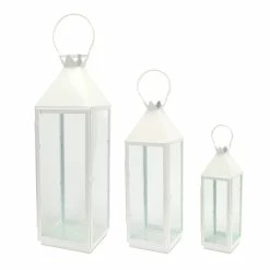 Buy 😀 Metal & Glass Candle Lanterns, 3ct. by Melrose 🧨