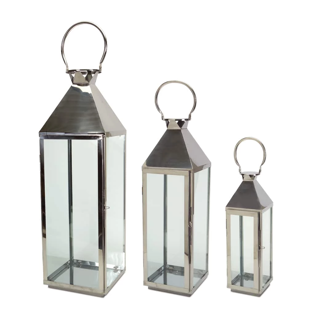 Best reviews of π Silver Stainless Steel & Glass Lantern Set, 19.5'', 26'', & 34'' by Melrose π 3 Best reviews of π Silver Stainless Steel & Glass Lantern Set, 19.5'', 26'', & 34'' by Melrose π