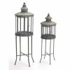 Best Sale 💯 Antique Brown Metal & Glass Lantern with Stand Set, 32'' & 53'' by Melrose 🎉 -Melrose Shop D647285S 1