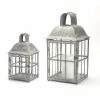 Budget ⭐ Gray Metal & Glass Lantern Set, 14'' & 20.25'' by Melrose 🛒 -Melrose Shop D647286S 1