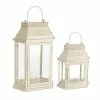 Buy 🔥 Rustic Ivory Metal & Glass Lantern Set, 10.5'' & 17'' by Melrose ✨