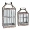 Top 10 👏 Brown and White Wood, Metal & Glass Lantern Set, 22.75'' & 31.5'' by Melrose ❤️ -Melrose Shop D647298S 1