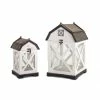 Flash Sale ❤️ Wood & Glass Barn Lantern Set, 10.5" & 14.5" by Melrose 🥰 -Melrose Shop D647308S 1
